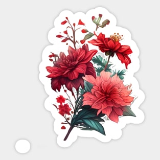 Red Flowers Sticker